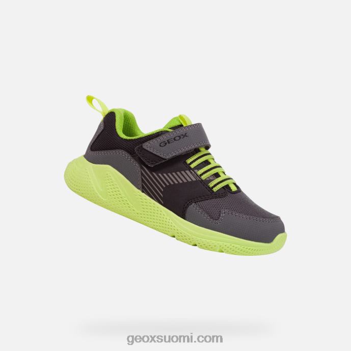 tummanharmaa/lime 42HD21311 Geox sprinttipoika