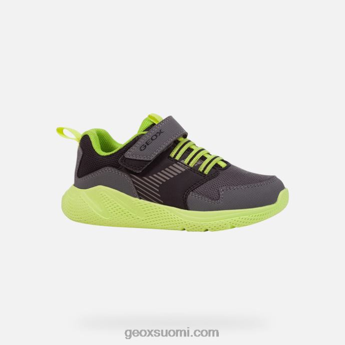 tummanharmaa/lime 42HD21311 Geox sprinttipoika
