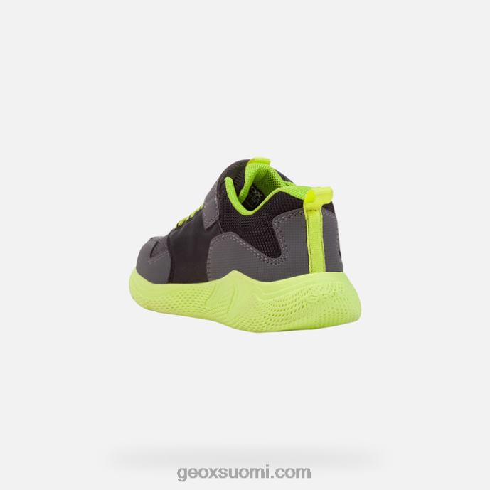 tummanharmaa/lime 42HD21311 Geox sprinttipoika