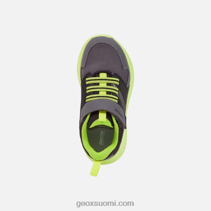 tummanharmaa/lime 42HD21311 Geox sprinttipoika