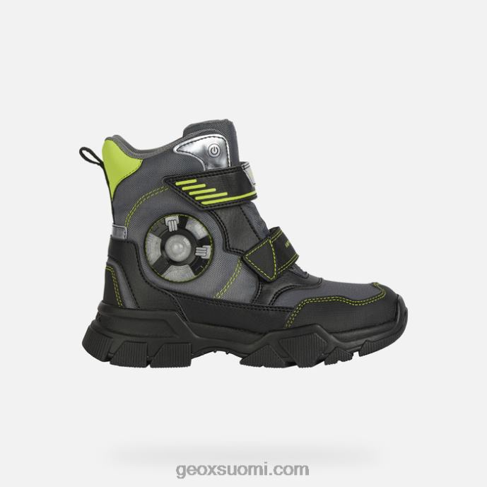 tummanharmaa/lime 42HD21409 Geox nevegal abx poika