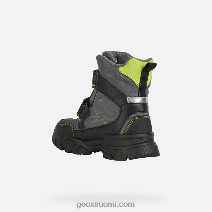 tummanharmaa/lime 42HD21409 Geox nevegal abx poika