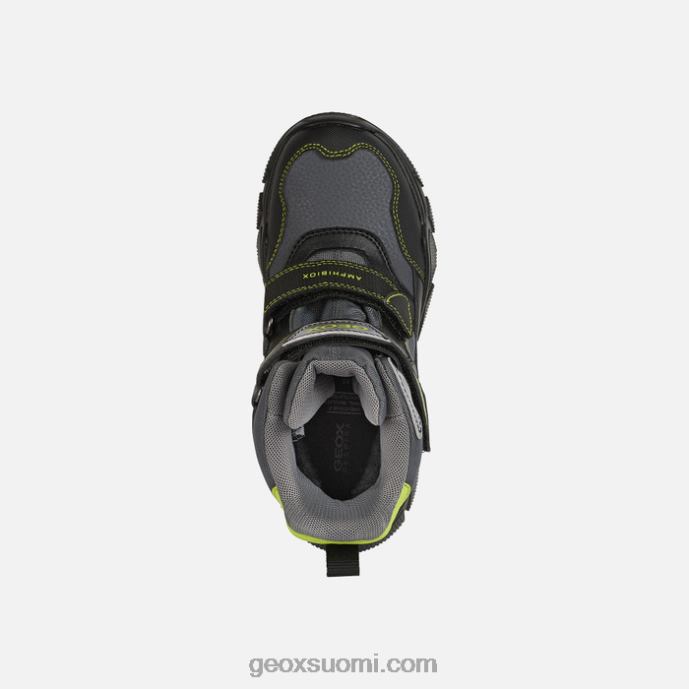 tummanharmaa/lime 42HD21409 Geox nevegal abx poika