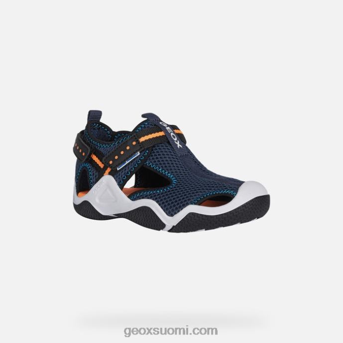 navy/fluo oranssi 42HD21349 Geox kahlaaja juniori