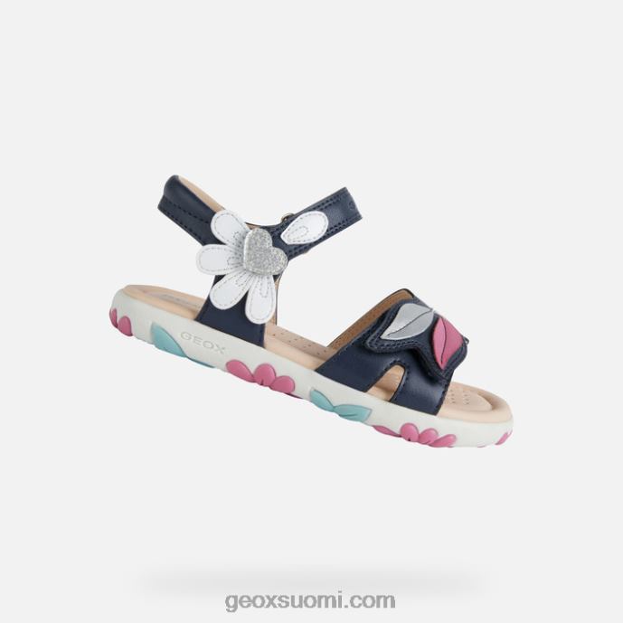laivasto/valkoinen 42HD21177 Geox sandaali haiti tyttö