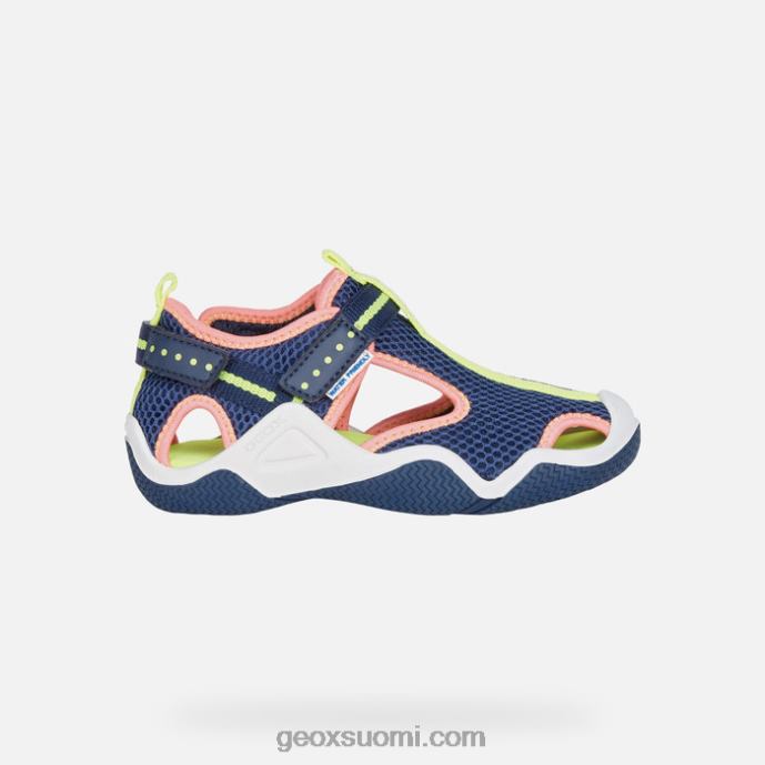 navy/fluo fuksia 42HD21048 Geox kahlaaja juniori