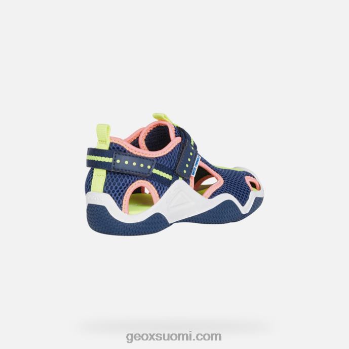 navy/fluo fuksia 42HD21048 Geox kahlaaja juniori