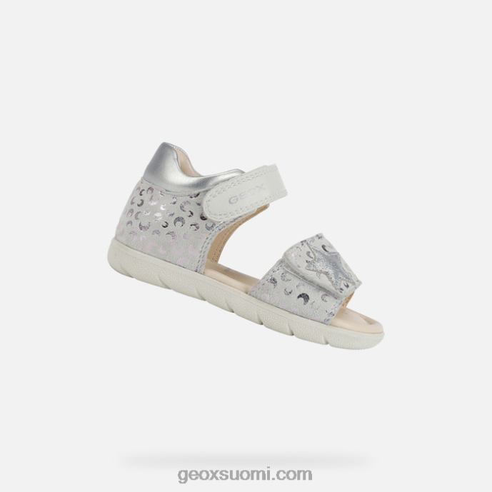 valkoinen/hopea 42HD21599 Geox sandaali alul taapero