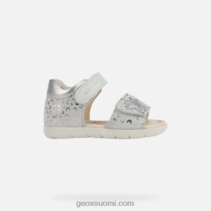 valkoinen/hopea 42HD21599 Geox sandaali alul taapero