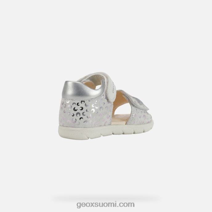 valkoinen/hopea 42HD21599 Geox sandaali alul taapero