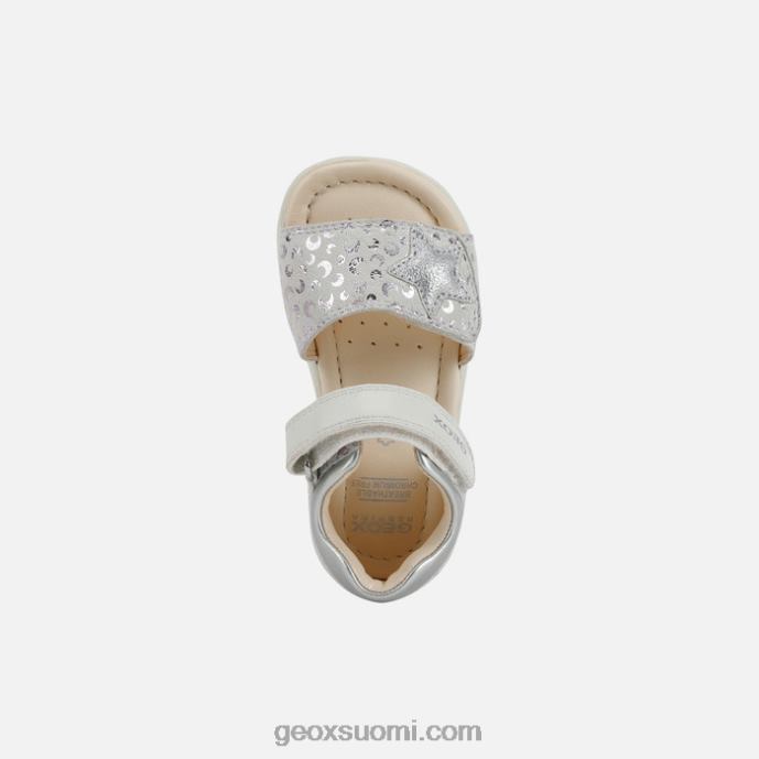 valkoinen/hopea 42HD21599 Geox sandaali alul taapero